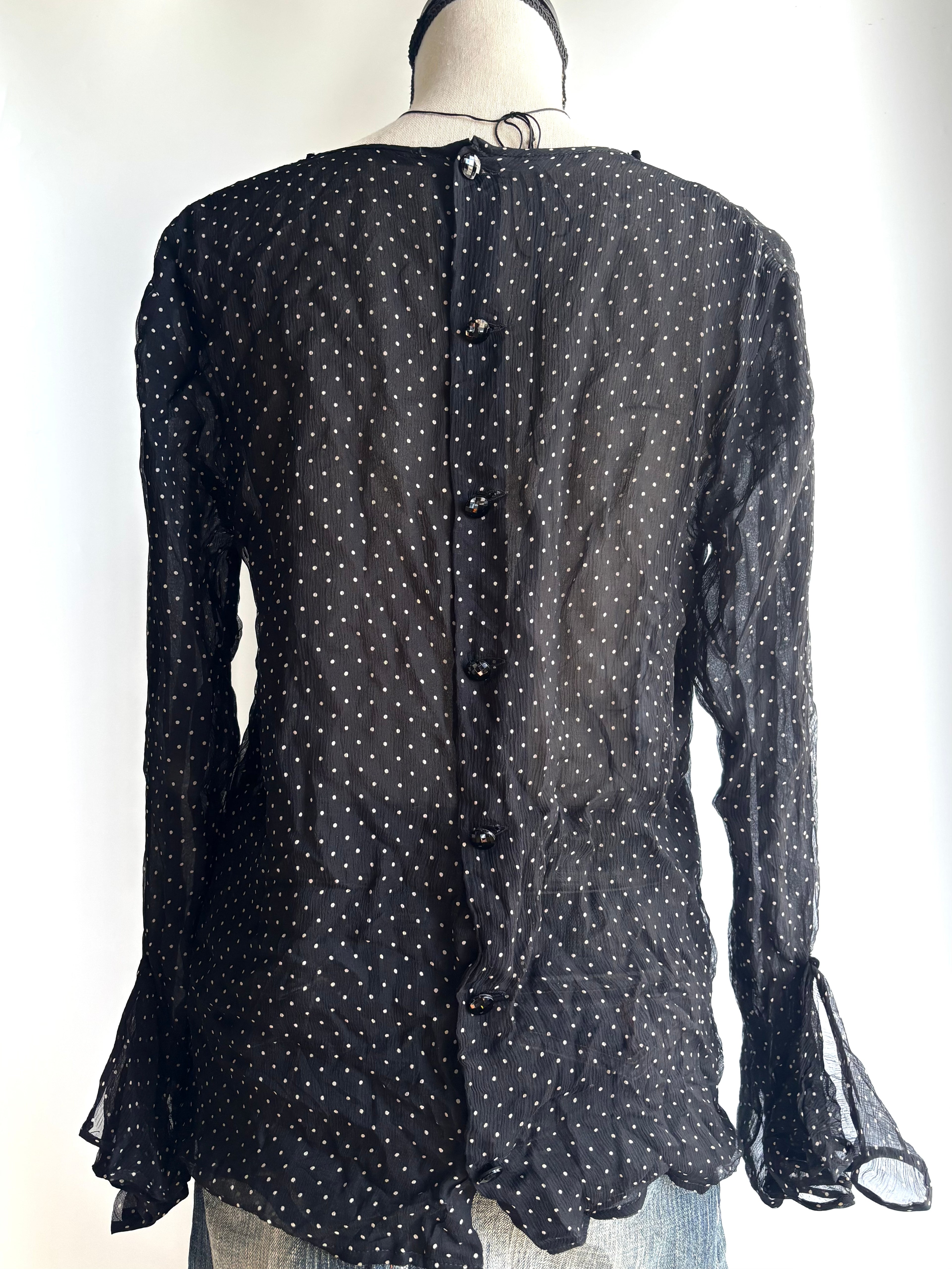 Polka dot mesh top