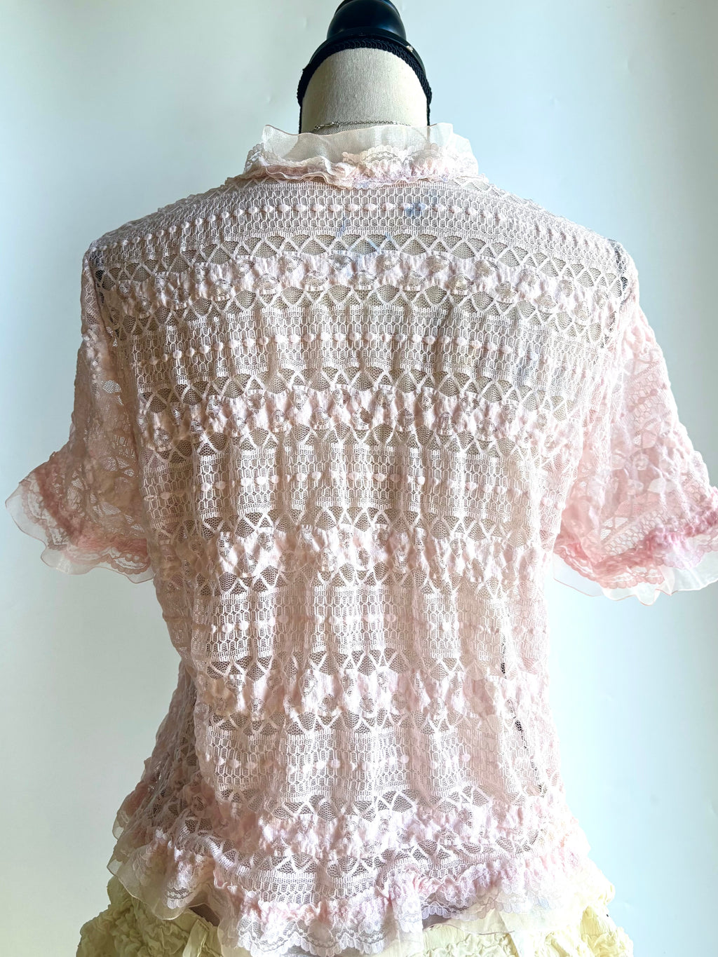 Pink ruffle top